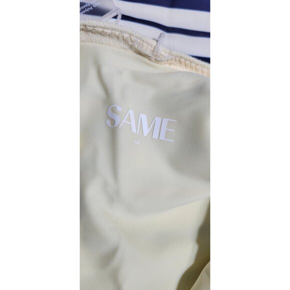 SAME Los Angeles Swim Womens One Piece ColorBlock Stripped Navy Blue Medium - Picture 8 of 12